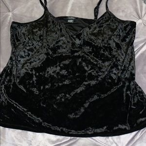 Black velvet tank top